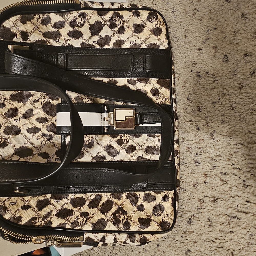 Black and Cream Laptop Bag with Modern Design